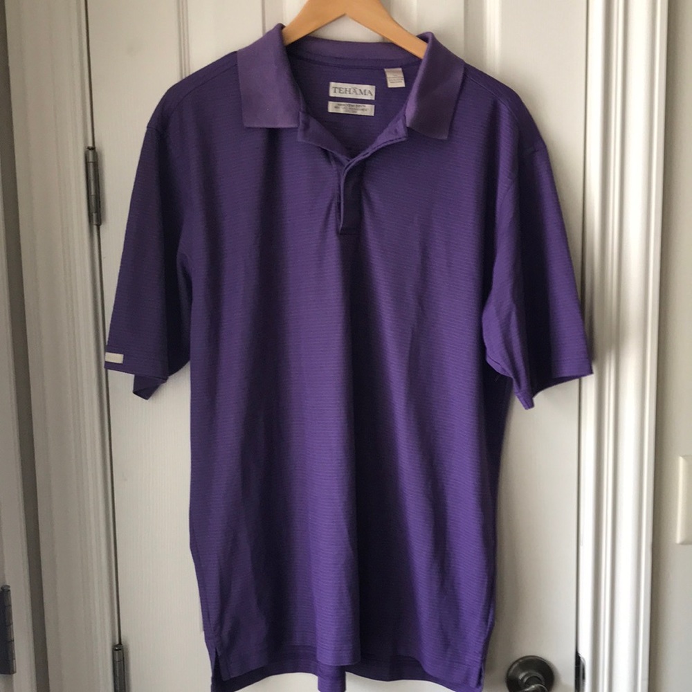 Mens Large Golf Shirt Purple